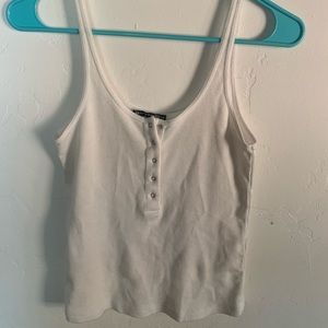 White Tank Top with Buttons